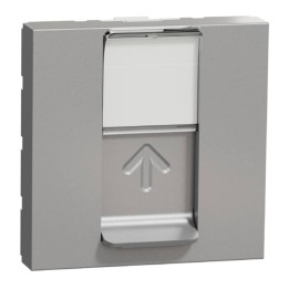 Prise RJ45 Unica - Cat.6 FTP - 2 modules - Alu