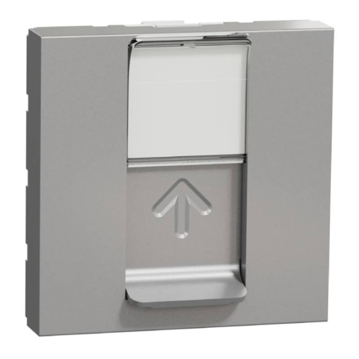 Prise RJ45 Unica - Cat.6 FTP - 2 modules - Alu