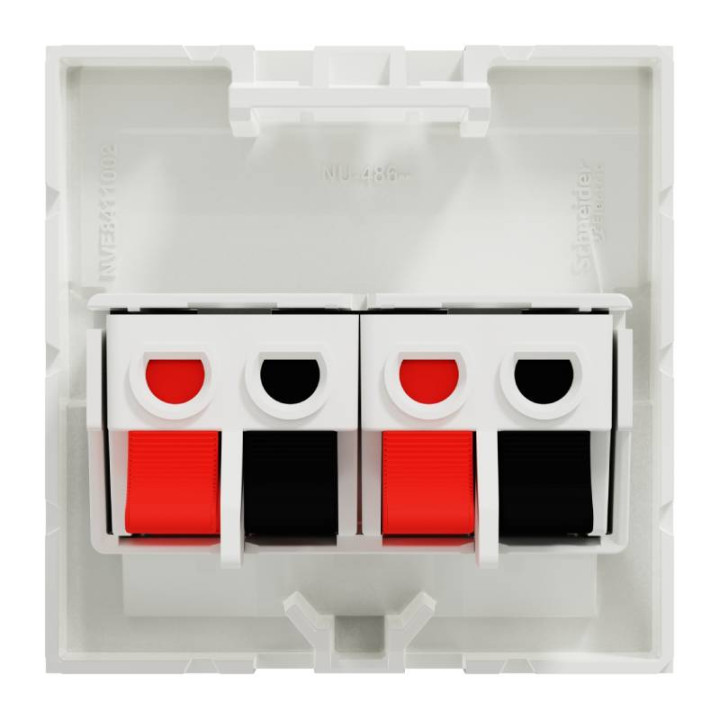 Prise haut-parleurs Unica - 2 modules - Blanc