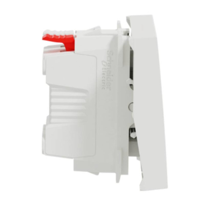 Bouton-poussoir avec voyant NO Unica - 2 modules - 10A - Blanc