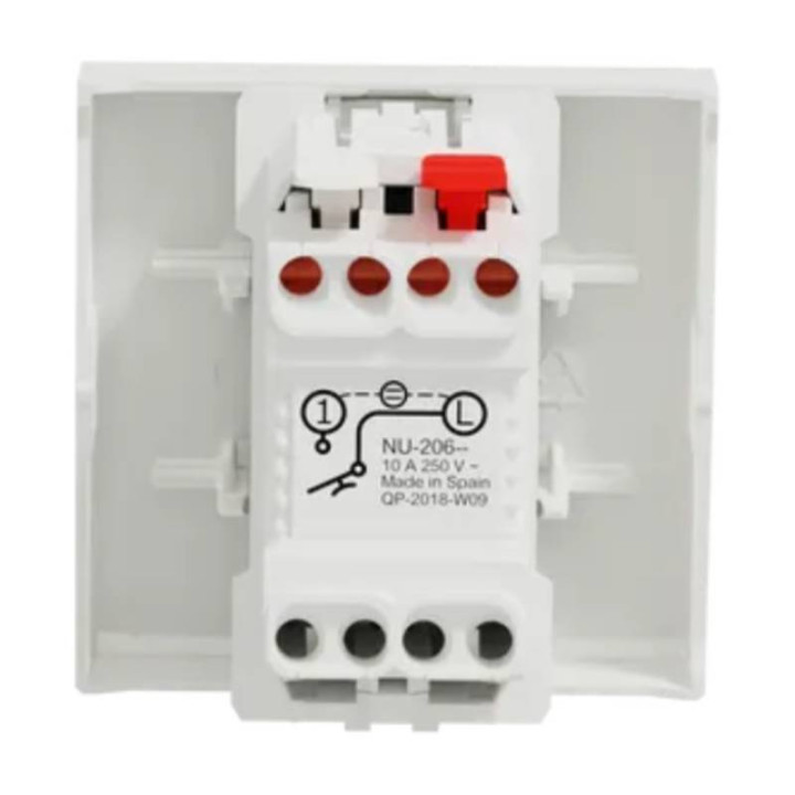 Bouton-poussoir avec voyant NO Unica - 2 modules - 10A - Blanc