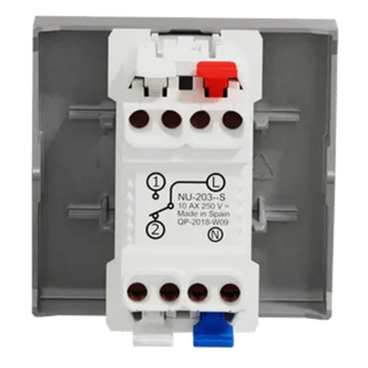 Va-et-vient avec voyant Unica - 2 modules - 10AX - Alu