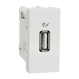 Prise d'alimentation USB Unica - Type A - 1 module - Blanc