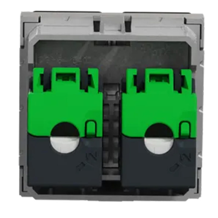 Double prise RJ45 Unica - Cat.6 STP - 2 modules - Alu