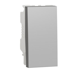 Bouton-poussoir NO/NF Unica - 1 module - 10A - Alu