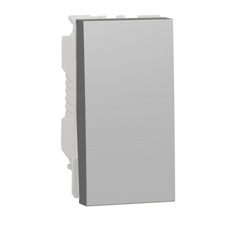 Bouton-poussoir NO/NF Unica - 1 module - 10A - Alu
