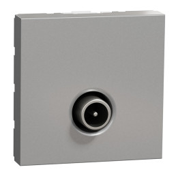 Prise télévision Unica - Mâle - 2 modules - Alu