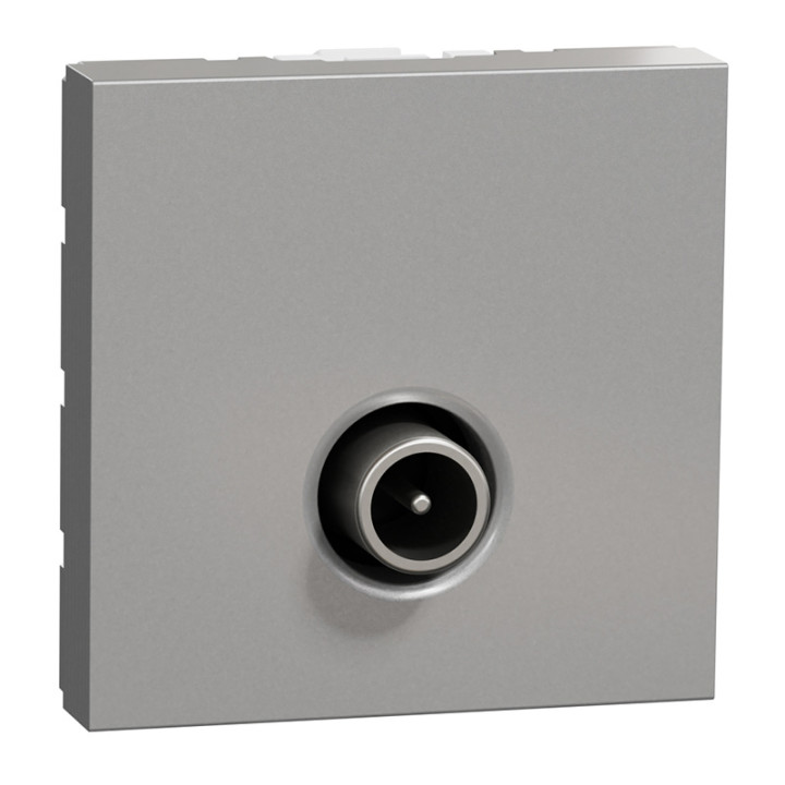 Prise télévision Unica - Mâle - 2 modules - Alu