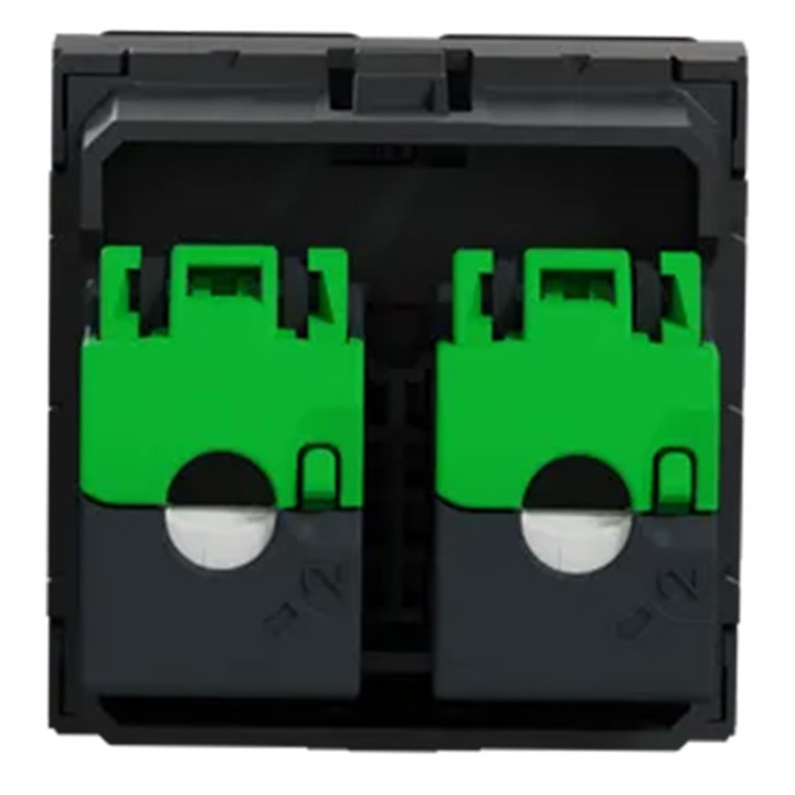 Double prise RJ45 Unica - Cat.6 STP - 2 modules - Anthracite