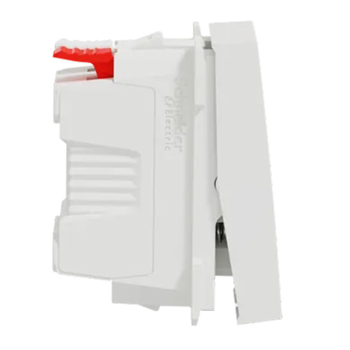 Bouton-poussoir avec voyant NO Unica - 1 module - 10A - Blanc