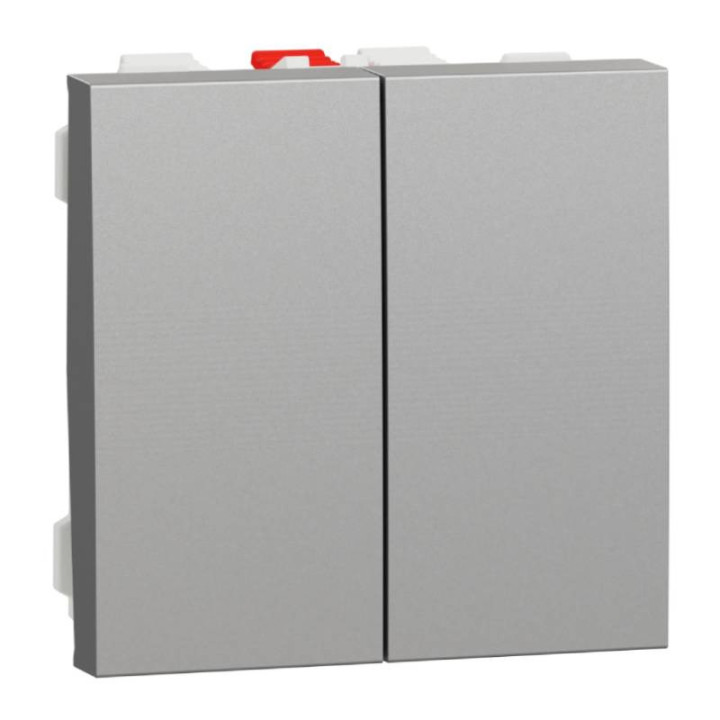 Double va-et-vient Unica - 2 modules - 10AX - Alu