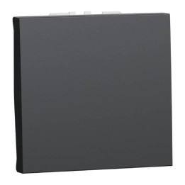 Bouton-poussoir NO/NF Unica - 2 modules - 10A - Anthracite