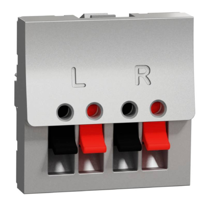 Prise haut-parleurs Unica - 2 modules - Alu