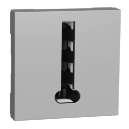 Prise téléphonique Unica - 2 modules - Alu