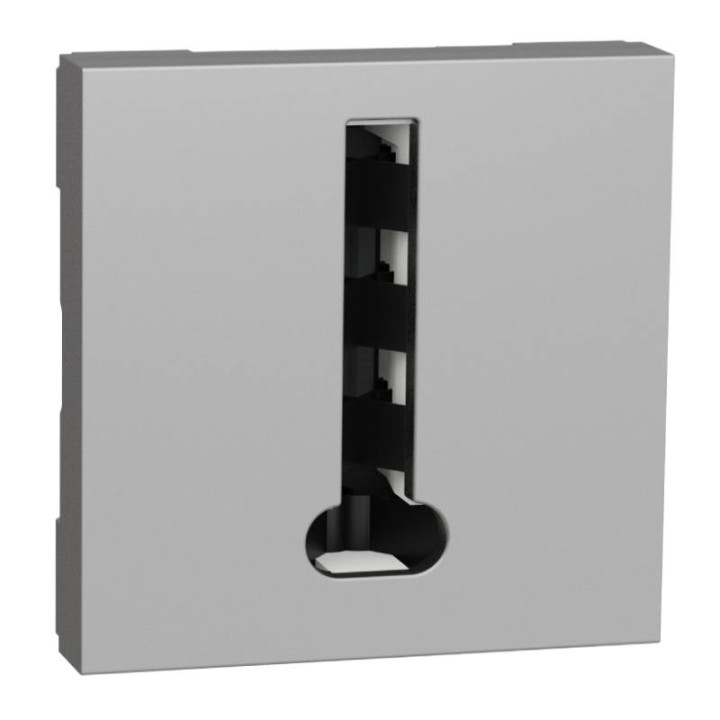 Prise téléphonique Unica - 2 modules - Alu