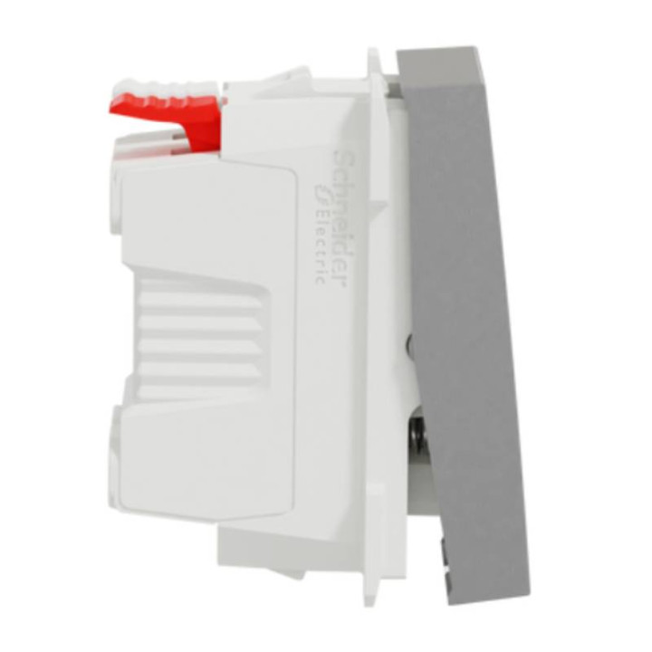 Bouton-poussoir avec voyant NO Unica - 1 module - 10A - Alu