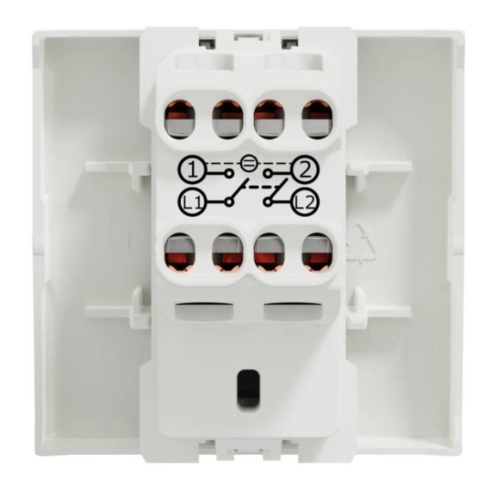 Interrupteur bipolaire avec voyant Unica - 2 modules - 16AX - Blanc