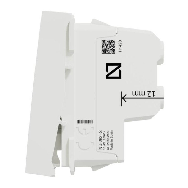 Interrupteur bipolaire avec voyant Unica - 2 modules - 16AX - Blanc