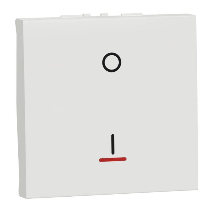 Interrupteur bipolaire avec voyant Unica - 2 modules - 16AX - Blanc
