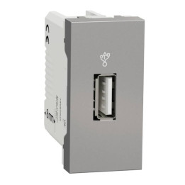Prise USB 3.0 Unica - 1 module - Alu