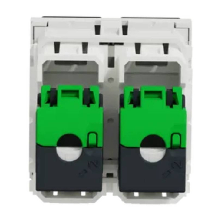 Double prise RJ45 Unica - Cat.5e UTP - 2 modules - Blanc