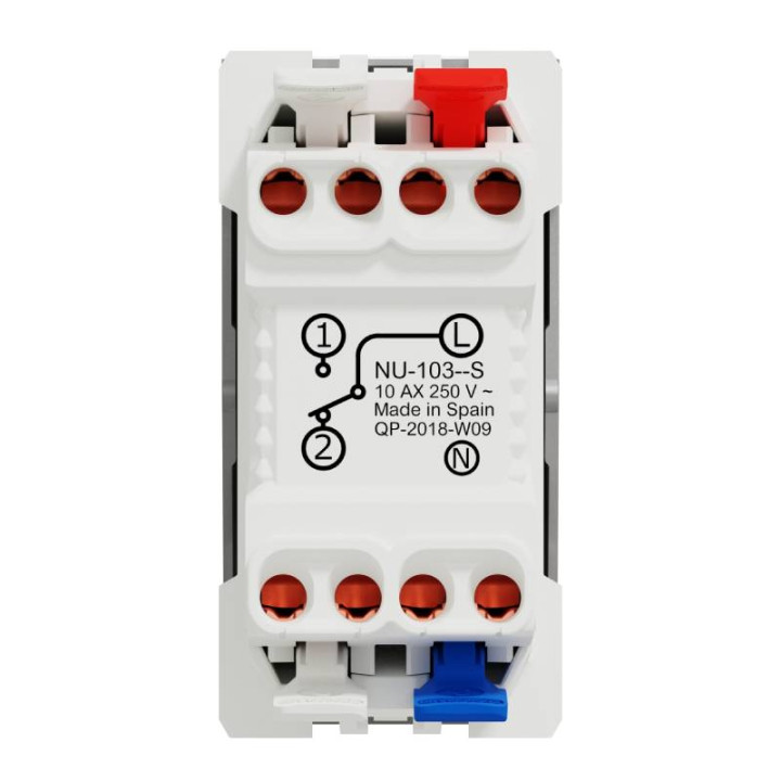 Va-et-vient avec voyant Unica - 1 module - 10AX - Alu