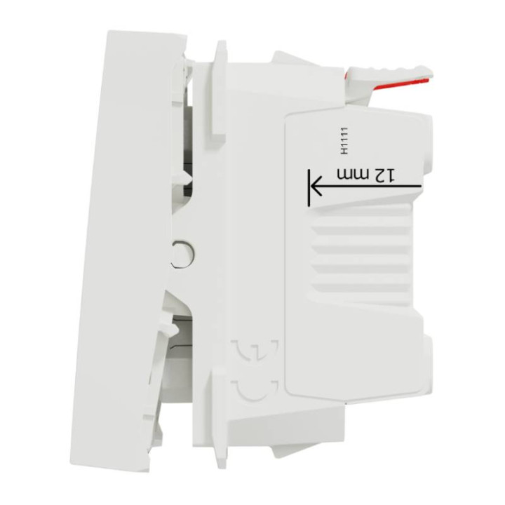 Bouton-poussoir NO Unica - 2 modules - 10A - Blanc antimicrobien