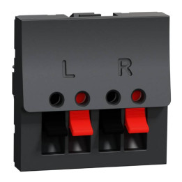 Prise haut-parleurs Unica - 2 modules - Anthracite