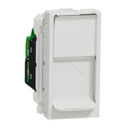 Prise RJ45 Unica - Cat.6 STP - 1 module - Blanc