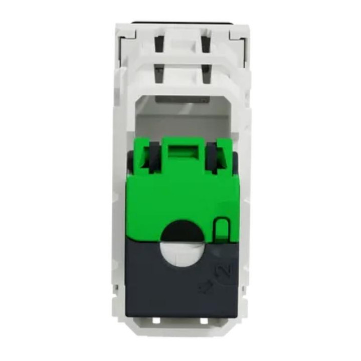 Prise RJ45 Unica - Cat.6 STP - 1 module - Blanc
