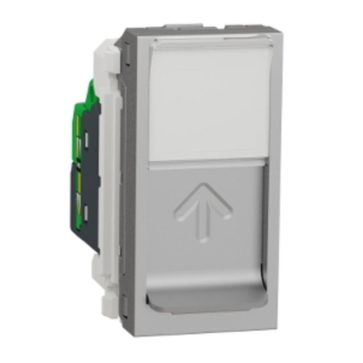 Prise RJ45 Unica - Cat.6 FTP - 1 module - Alu