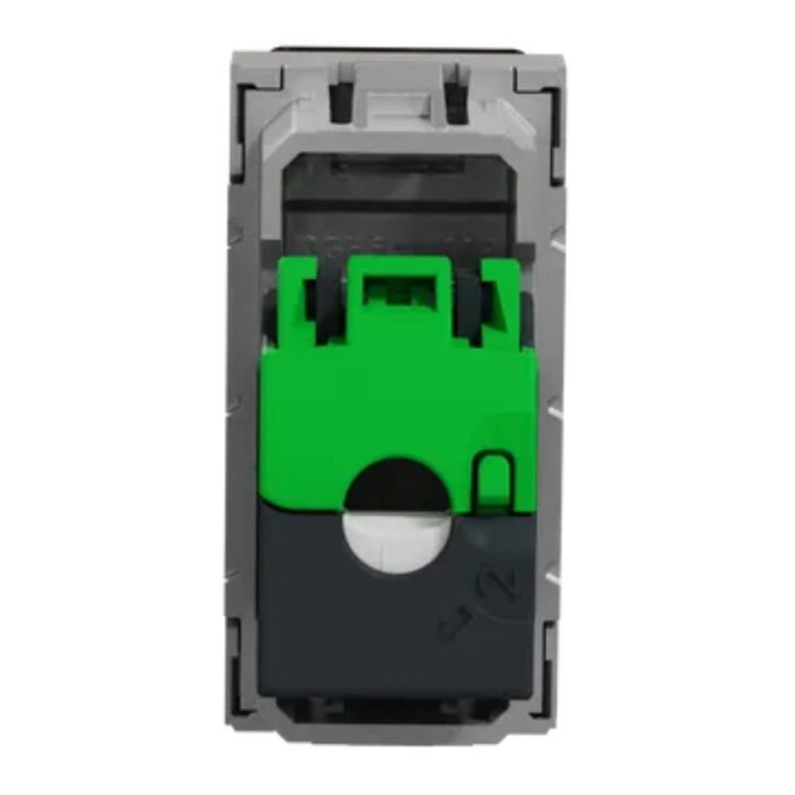 Prise RJ45 Unica - Cat.6 FTP - 1 module - Alu