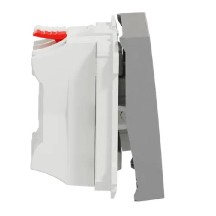 Bouton-poussoir avec voyant NO Unica - 2 modules - 10A - Alu