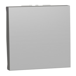 Bouton-poussoir NO/NF Unica - 2 modules - 10A - Alu