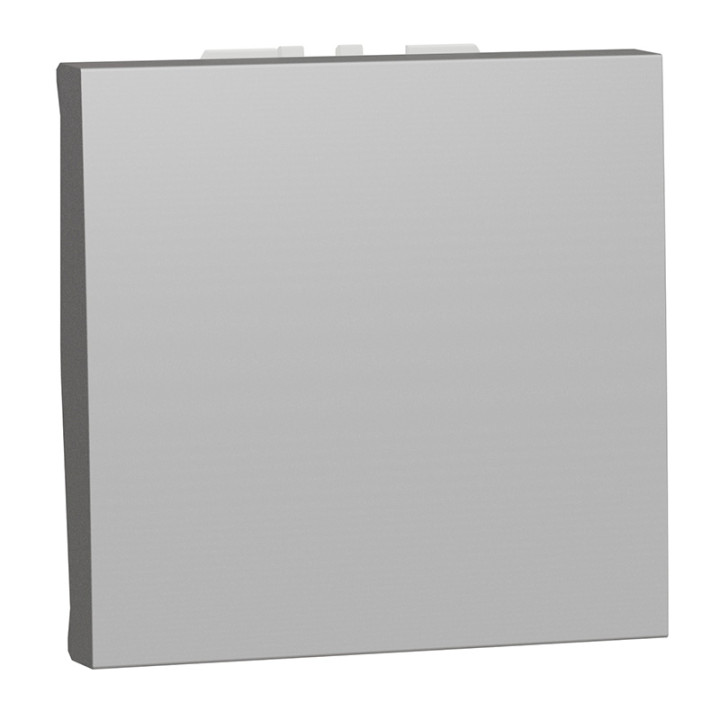 Bouton-poussoir NO/NF Unica - 2 modules - 10A - Alu