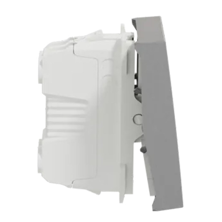 Bouton-poussoir NO/NF Unica - 2 modules - 10A - Alu