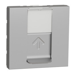 Prise RJ45 Unica - Cat.6 STP - 2 modules - Alu