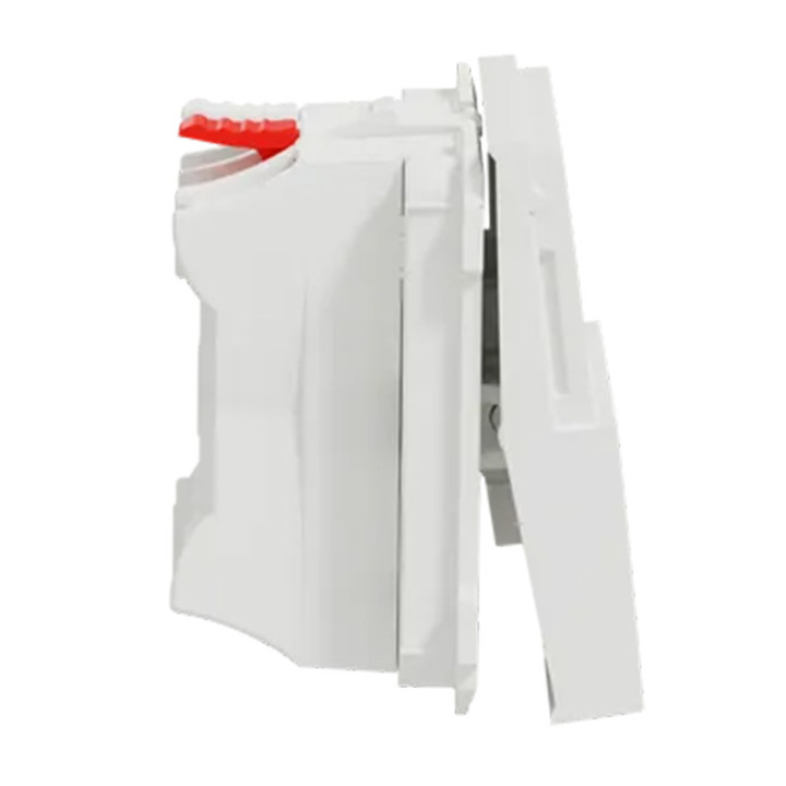 Bouton-poussoir NO/NF Unica - Porte-étiquette - 2 modules - 10A - Blanc antimicrobien