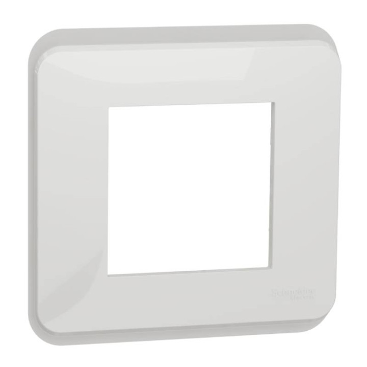 Plaque Unica Pro - Blanc avec liseré transparent - 2 modules - 1 poste