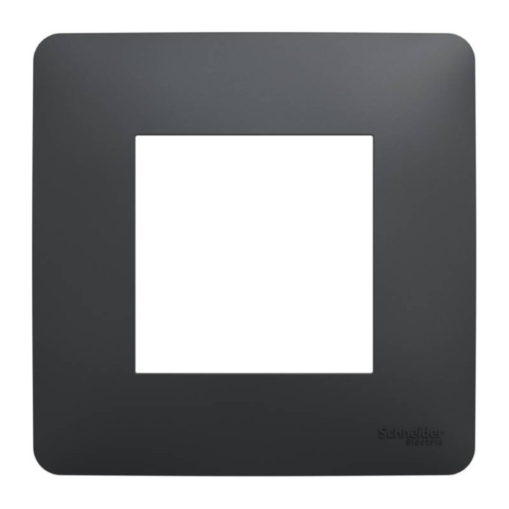 Plaque Unica Studio - Anthracite - 2 modules - 1 poste