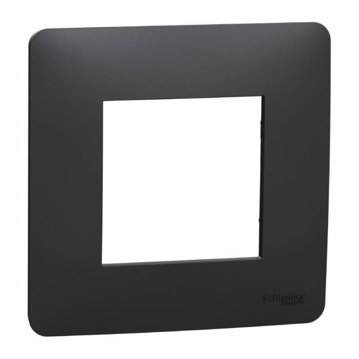 Plaque Unica Studio - Anthracite - 2 modules - 1 poste