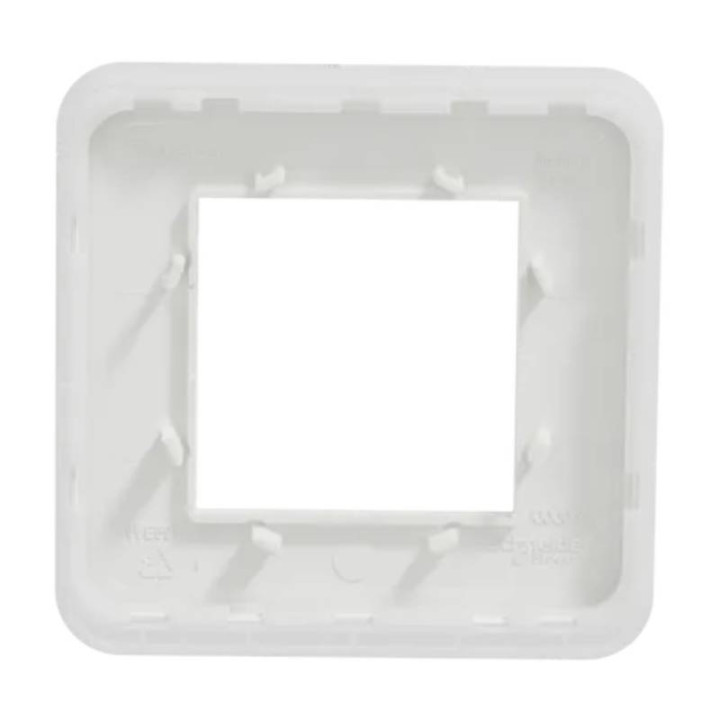 Plaque Unica Pro - Blanc avec liseré transparent - 2 modules - 1 poste