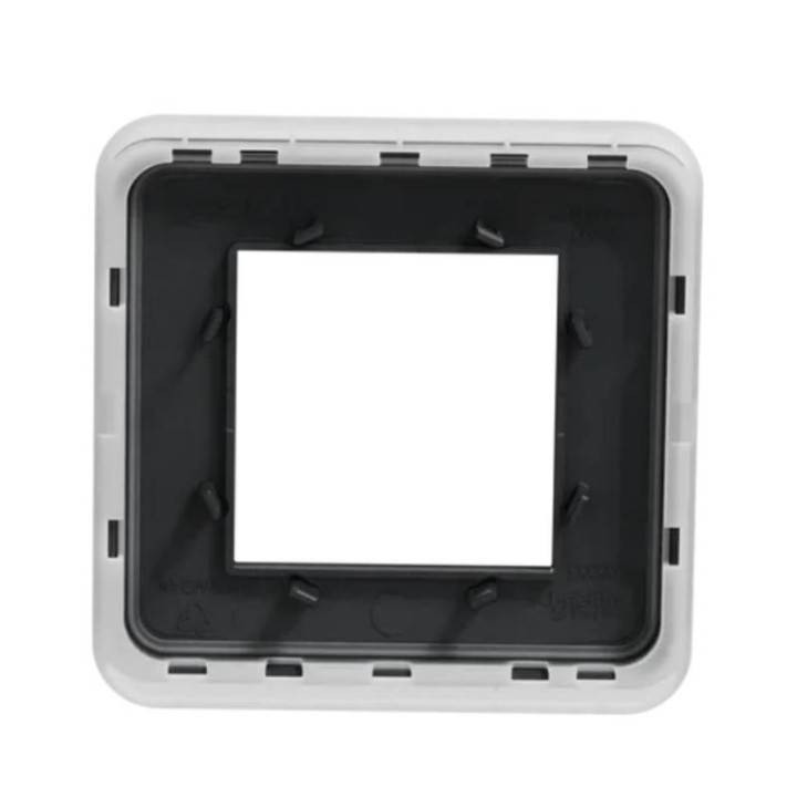 Plaque Unica Pro - Anthracite avec liseré transparent - 2 modules - 1 poste
