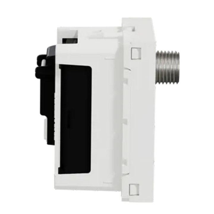 Prise FM/TV/SAT Unica - 2 modules - Blanc antimicrobien