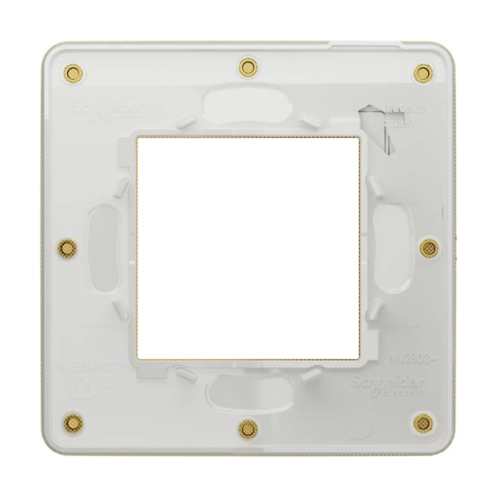Plaque Unica Studio Metal - Or avec liseré blanc - 2 modules - 1 poste