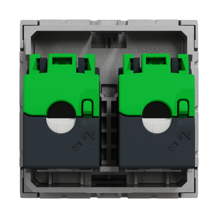 Double prise RJ45 Unica - Cat.5e UTP - 2 modules - Alu