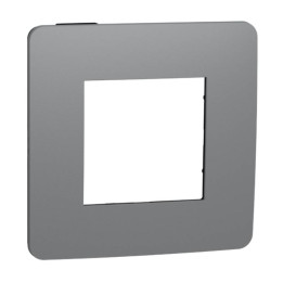 Plaque Unica Studio Color - Gris foncé avec liseré anthracite - 2 modules - 1 poste