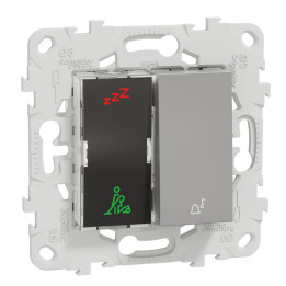 Indicateur pour chambre d'hôtel Unica - Sonnette - 2 voyants - 2 modules - Alu