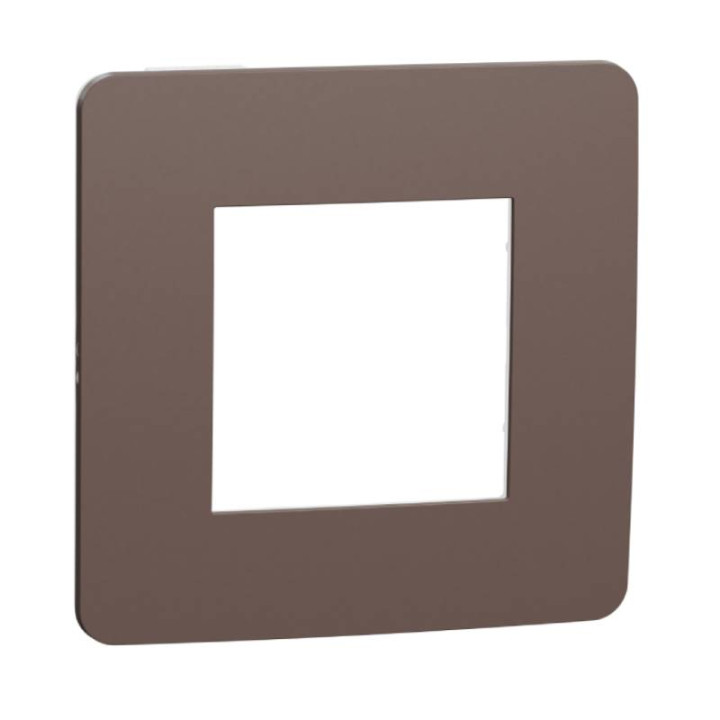 Plaque Unica Studio Color - Chocolat - 2 modules - 1 poste