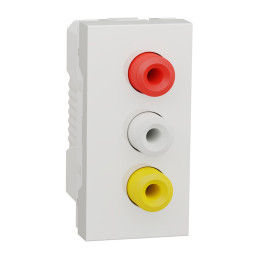 Prise RCA Unica - Triple - 1 module - Blanc